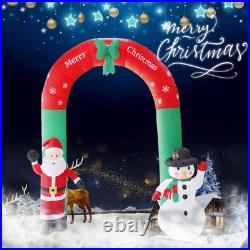 Christmas Inflatable Santa Claus Archway Arch with 8.2Ft Santa Claus Snowman Can