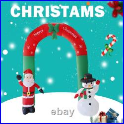 Christmas Inflatable Santa Claus Archway Arch with 8.2Ft Santa Claus Snowman Can