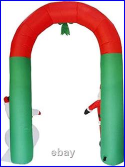 Christmas Inflatable Santa Claus Archway Arch with 8.2Ft Santa Claus Snowman Can