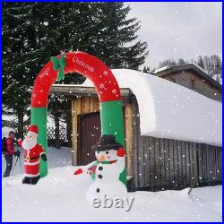 Christmas Inflatable Santa Claus Archway Arch with 8.2Ft Santa Claus Snowman Can