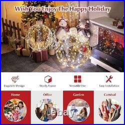 Christmas LED Light Balls for Tree (3 Pack) outside Lighted Sphere with 180 Warm