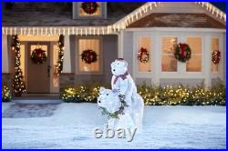 Christmas LED Mom And Baby Polar Bear 3.5' Tall Family Yard Decor