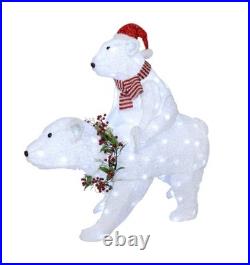 Christmas LED Mom And Baby Polar Bear 3.5' Tall Family Yard Decor