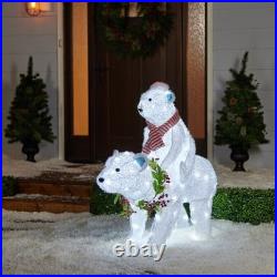 Christmas LED Mom And Baby Polar Bear 3.5' Tall Family Yard Decor