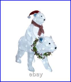 Christmas LED Mom And Baby Polar Bear 3.5' Tall Family Yard Decor