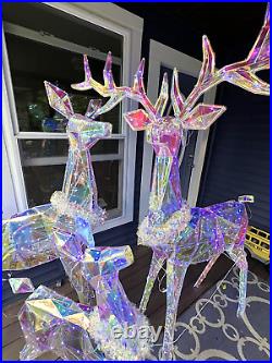 Christmas Life-Size 3PCS Prismatic Reindeer Family LED Yard DecorPRE-ORDER DEC