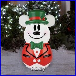 Christmas Mickey and Minnie Mouse Set Of 2 Disney Blow Mold Snowman Light Up 23