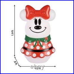 Christmas Mickey and Minnie Mouse Set Of 2 Disney Blow Mold Snowman Light Up 23