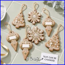 Christmas Ornament Gingerbread Snowflake Wood Tree Hanging Home Decor