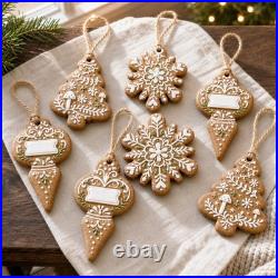 Christmas Ornament Gingerbread Snowflake Wood Tree Hanging Home Decor
