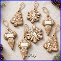 Christmas Ornament Gingerbread Snowflake Wood Tree Hanging Home Decor