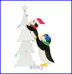 Christmas Outdoor Yard Decoration 62 Lit Xmas Tree Penguin 160 Lights Holiday