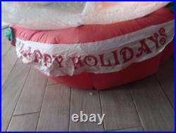 Christmas Snow Globe Santa Sleigh Reindeer Inflatable light up / Gemmy 2005 Christmas Snow Globe Santa Sleigh Reindeer Inflatable light up / Gemmy 2005