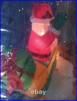 Christmas Snow Globe Santa Sleigh Reindeer Inflatable light up / Gemmy 2005 Christmas Snow Globe Santa Sleigh Reindeer Inflatable light up / Gemmy 2005