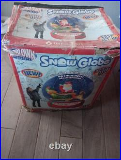 Christmas Snow Globe Santa Sleigh Reindeer Inflatable light up / Gemmy 2005 Christmas Snow Globe Santa Sleigh Reindeer Inflatable light up / Gemmy 2005