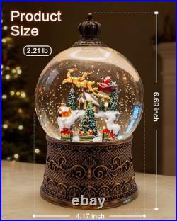 Christmas Snow Globes, Vintage Musical Christmas Snow Globe Lantern, Lighted
