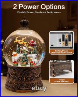 Christmas Snow Globes, Vintage Musical Christmas Snow Globe Lantern, Lighted