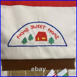 Christmas Stocking Home Sweet Home Kurt Adler Cat Fireplace & Santa 16 Red Trim Christmas Stocking Home Sweet Home Kurt Adler Cat Fireplace & Santa 16 Red Trim