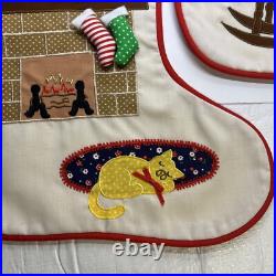 Christmas Stocking Home Sweet Home Kurt Adler Cat Fireplace & Santa 16 Red Trim Christmas Stocking Home Sweet Home Kurt Adler Cat Fireplace & Santa 16 Red Trim