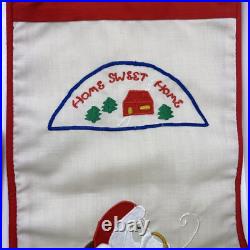 Christmas Stocking Home Sweet Home Kurt Adler Cat Fireplace & Santa 16 Red Trim Christmas Stocking Home Sweet Home Kurt Adler Cat Fireplace & Santa 16 Red Trim