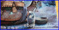 Christmas Tapestry 3 Wise Men- Made In USA Signed Tom Dubois Large 36x 22