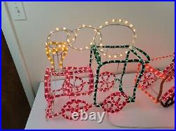 Christmas Train Rope Light up Neon Outdoor Decoration Yard Art 3 Piece Used