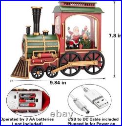 Christmas Train Snow Globe with Music and Lights, Musical Snow Globe Lantern