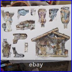 Christmas Treasures Bethlehem Nights 12-Piece Hand Painted Resin Nativity Set