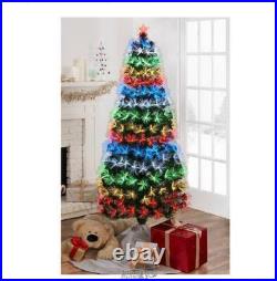 Christmas Tree 6' ft Fiber Optic Tree 8-Function Controller Multi-Color Lights