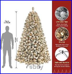 Christmas Tree 7.5FT Artificial Flocked with 350 Warm Lights for Xmas Decorations Christmas Tree 7.5FT Artificial Flocked with 350 Warm Lights for Xmas Decorations