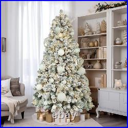 Christmas Tree 7ft Prelit Snow Flocked Artificial With 300 Lights for Xmas Decor Christmas Tree 7ft Prelit Snow Flocked Artificial With 300 Lights for Xmas Decor
