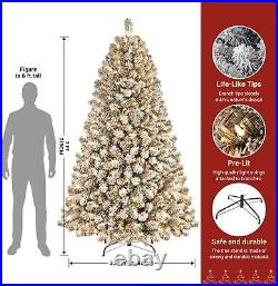 Christmas Tree 7ft Prelit Snow Flocked Artificial With 300 Lights for Xmas Decor Christmas Tree 7ft Prelit Snow Flocked Artificial With 300 Lights for Xmas Decor