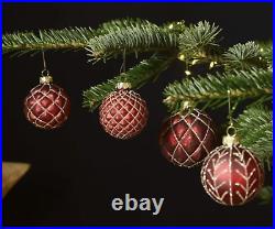 Christmas Tree Ball Glitter Glass Antique Country House Ornaments