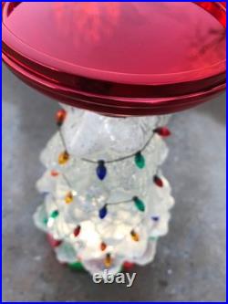 Christmas Tree Bath & Body Works Water Globe Candle Pedestal Iridescent 11.25