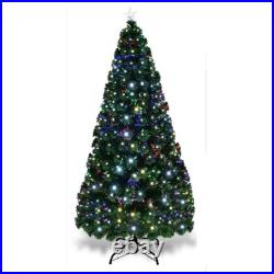 Christmas Tree Pre-Lit Fiber Optic Pine LED Light Xmas Home Decor Galactic 4-7FT