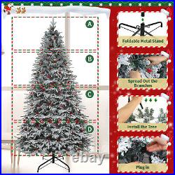 Christmas Tree Pre-Lit Snow Flocked Artificial Xmas with LED Lights 9ft Christmas Tree Pre-Lit Snow Flocked Artificial Xmas with LED Lights 9ft