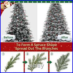 Christmas Tree Pre-Lit Snow Flocked Artificial Xmas with LED Lights 9ft Christmas Tree Pre-Lit Snow Flocked Artificial Xmas with LED Lights 9ft
