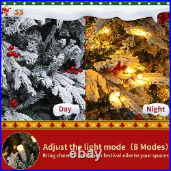 Christmas Tree Pre-Lit Snow Flocked Artificial Xmas with LED Lights 9ft Christmas Tree Pre-Lit Snow Flocked Artificial Xmas with LED Lights 9ft