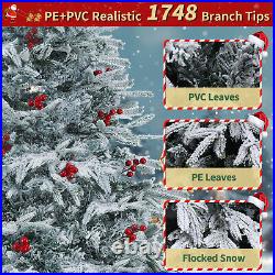 Christmas Tree Pre-Lit Snow Flocked Artificial Xmas with LED Lights 9ft Christmas Tree Pre-Lit Snow Flocked Artificial Xmas with LED Lights 9ft