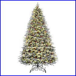 Christmas Tree Pre-Lit Snow Flocked Artificial Xmas with LED Lights 9ft Christmas Tree Pre-Lit Snow Flocked Artificial Xmas with LED Lights 9ft
