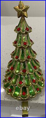 Christmas Tree Stocking Holder Candle Jeweled