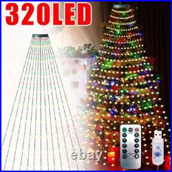 Christmas Tree Waterfall Lights 320 LED RGB Color Changing Indoor Outdoor Decor