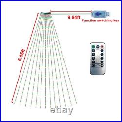 Christmas Tree Waterfall Lights 320 LED RGB Color Changing Indoor Outdoor Decor