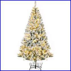 Christmas Trees, with Snow Frosted Branches, Warm White LED Lights