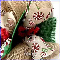 Christmas Wreath Candy Land Lane Handmade Deco Mesh