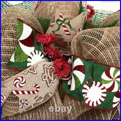 Christmas Wreath Candy Land Lane Handmade Deco Mesh