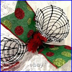 Christmas Wreath Oh deer Christmas is here Handmade Deco Mesh Wreath