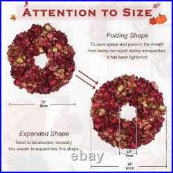 Christmas Wreaths for Front Door, 24 inch Hydrangea Wreath for Front Doors Ou