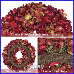 Christmas Wreaths for Front Door, 24 inch Hydrangea Wreath for Front Doors Ou