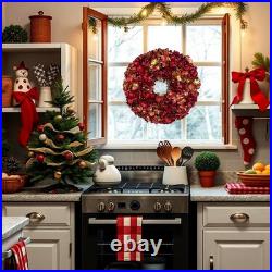 Christmas Wreaths for Front Door, 24 inch Hydrangea Wreath for Front Doors Ou